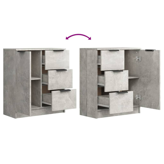 Calix Wooden Sideboard With 2 Doors 6 Drawers In Concrete Effect