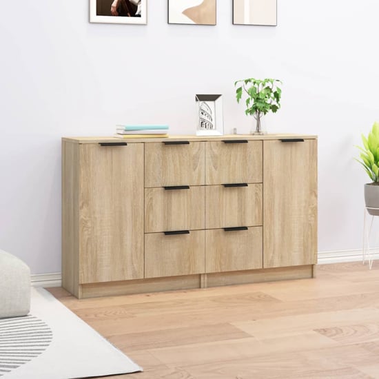 Read more about Calix wooden sideboard with 2 doors 6 drawers in sonoma oak