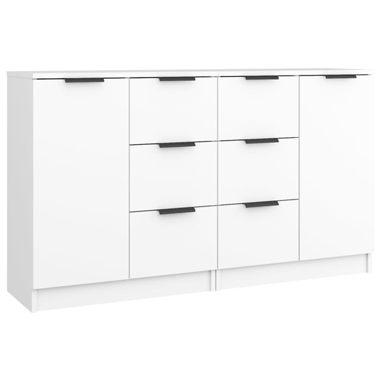 Calix Wooden Sideboard With 2 Doors 6 Drawers In White