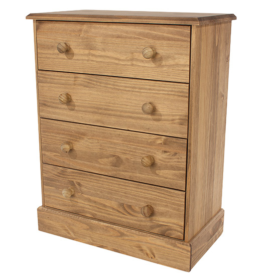 Calixto Wooden Chest Of 4 Drawers In Waxed Pine_3