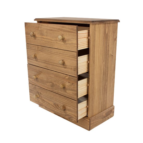 Calixto Wooden Chest Of 4 Drawers In Waxed Pine_4