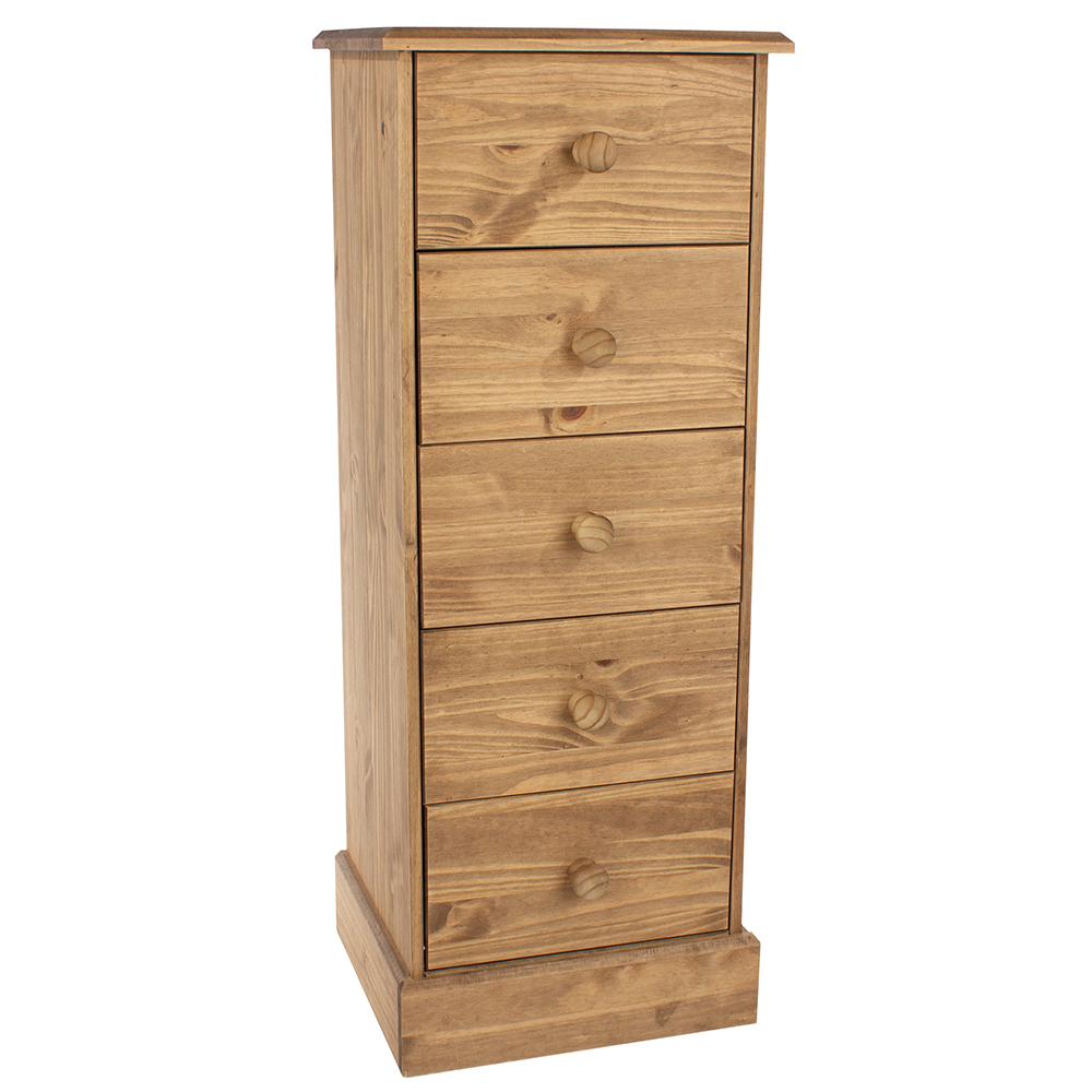 Calixto Wooden Chest Of 5 Drawers In Oak