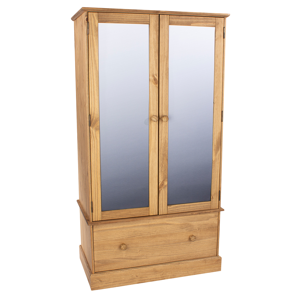 Calixto Wooden Wardrobe With 2 Doors 1 Drawer In Oak