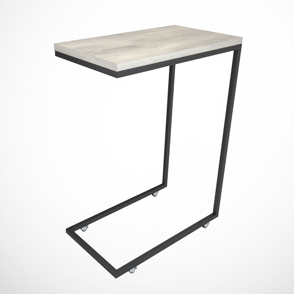 Callen Sea Oak Wooden Top Side Table with Metal Frame