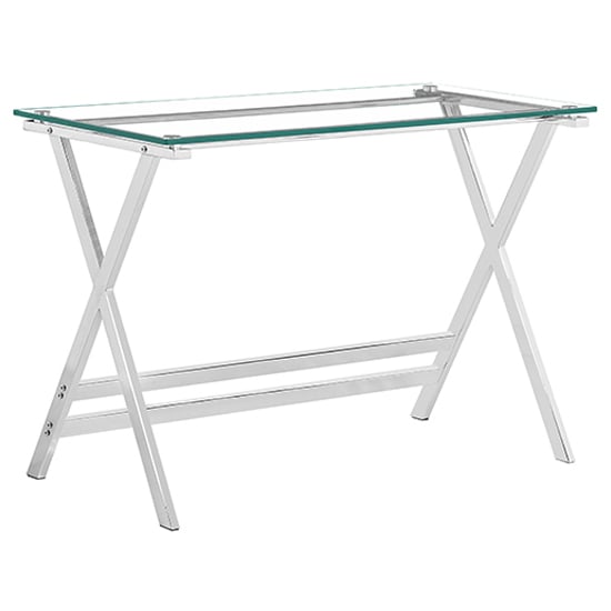 Callia Clear Glass Console Table With Metal Legs