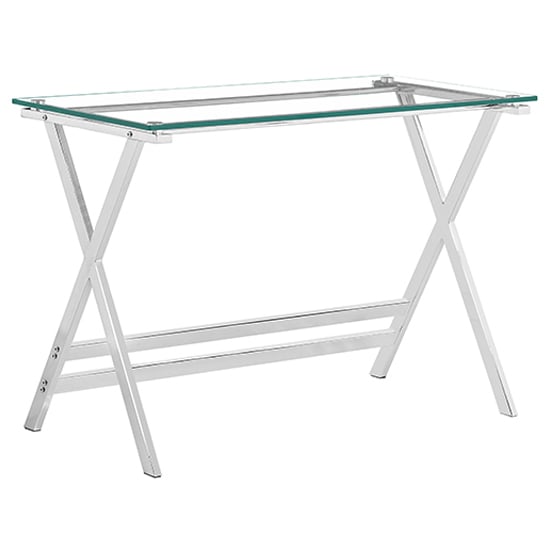 Read more about Callia clear glass console table with metal legs