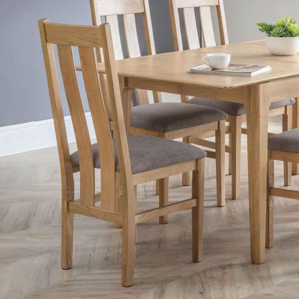 Callia Oak Wooden Dining Chairs in Pair