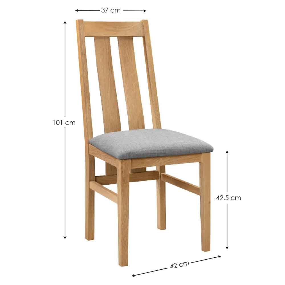 Callia Oak Wooden Dining Chairs in Pair