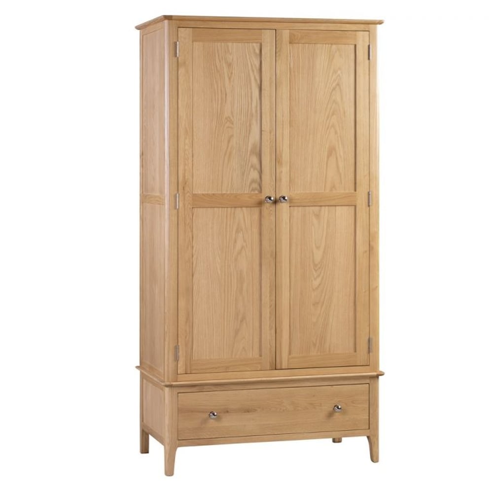 Read more about Callia wooden wardrobe with 2 doors 1 drawer in natural