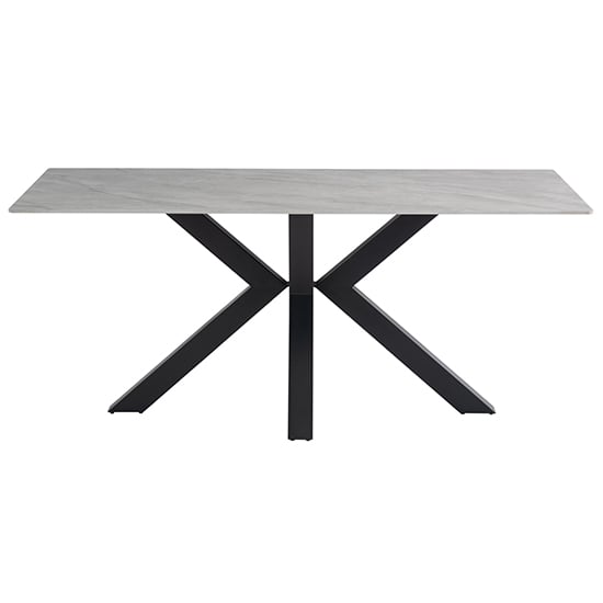 Read more about Callie 180cm marble dining table in rebecca grey with black leg