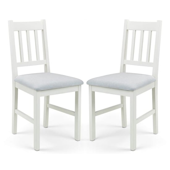 Photo of Calliope ivory and oak wooden dining chairs in pair