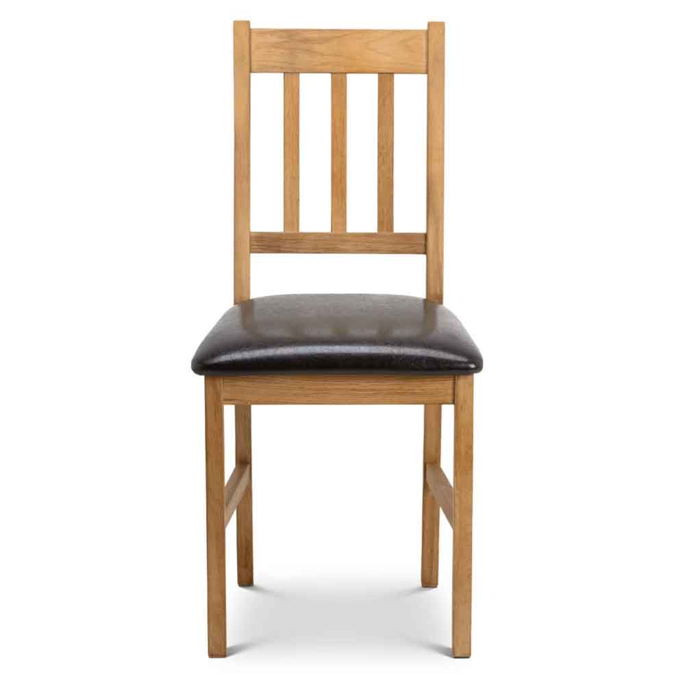 Calliope Oak Wooden Dining Chairs in Pair