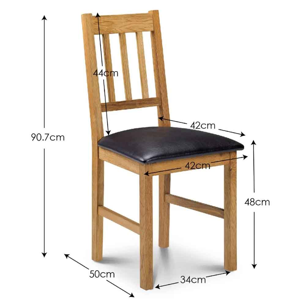 Calliope Oak Wooden Dining Chairs in Pair