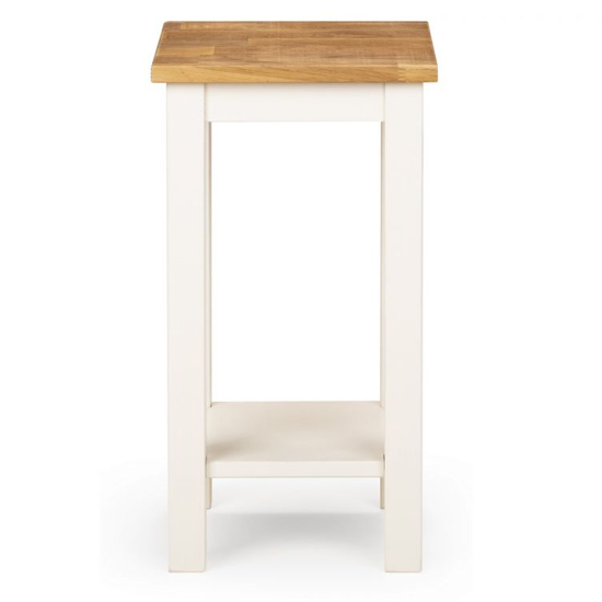 Calliope Tall Narrow Wooden Side Table In Ivory And Oak Furniture in