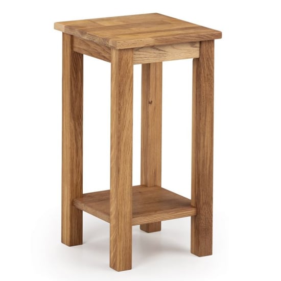 Photo of Calliope tall narrow wooden side table in oak