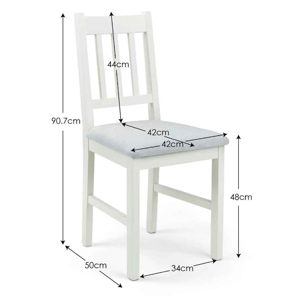 Calliope White Wooden Dining Chairs in Pair