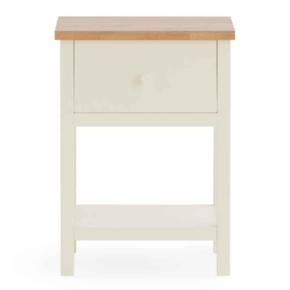 Calliope Wooden Bedside Cabinet with 1 Drawer in Ivory and Oak