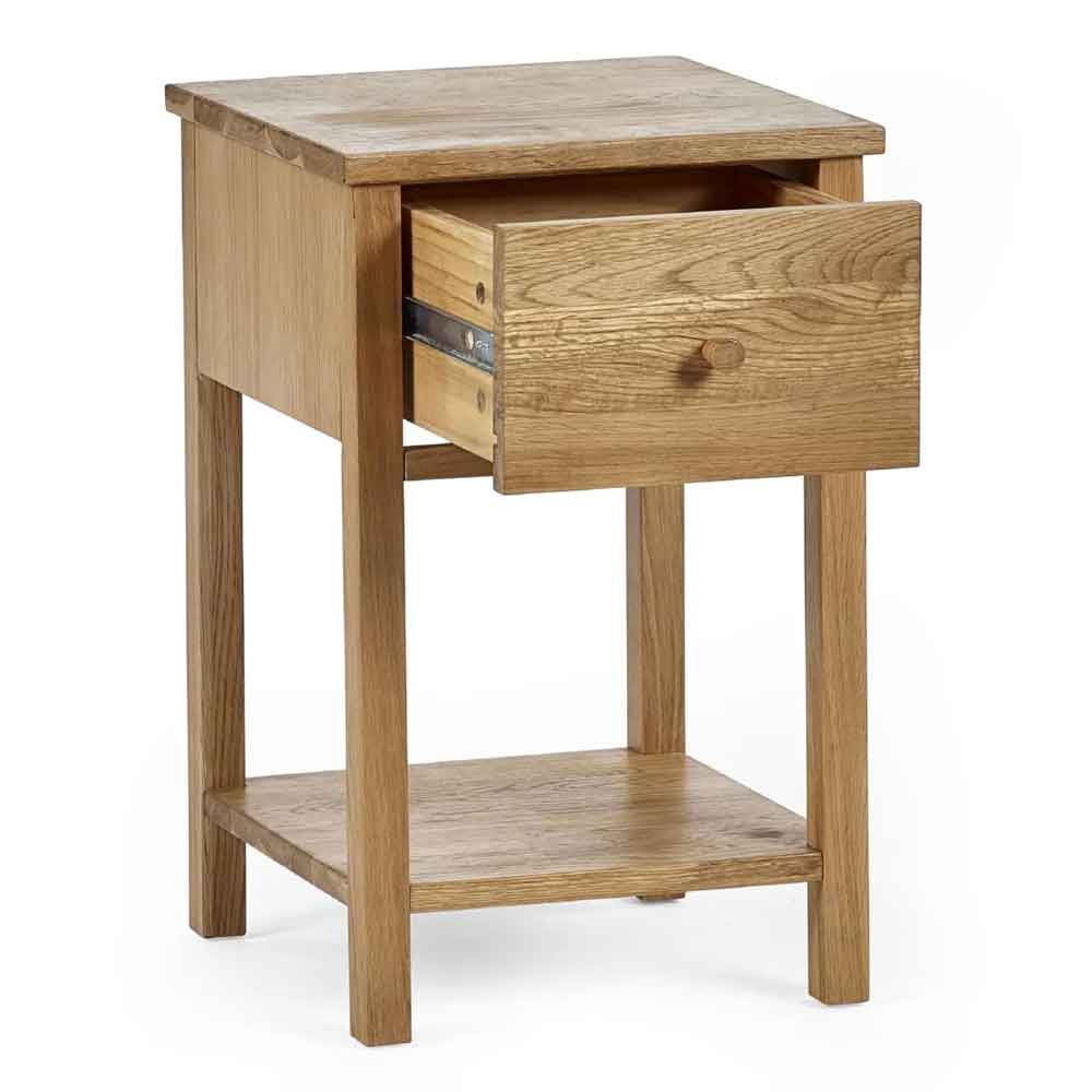 Calliope Wooden Bedside Cabinet with 1 Drawer in Oak