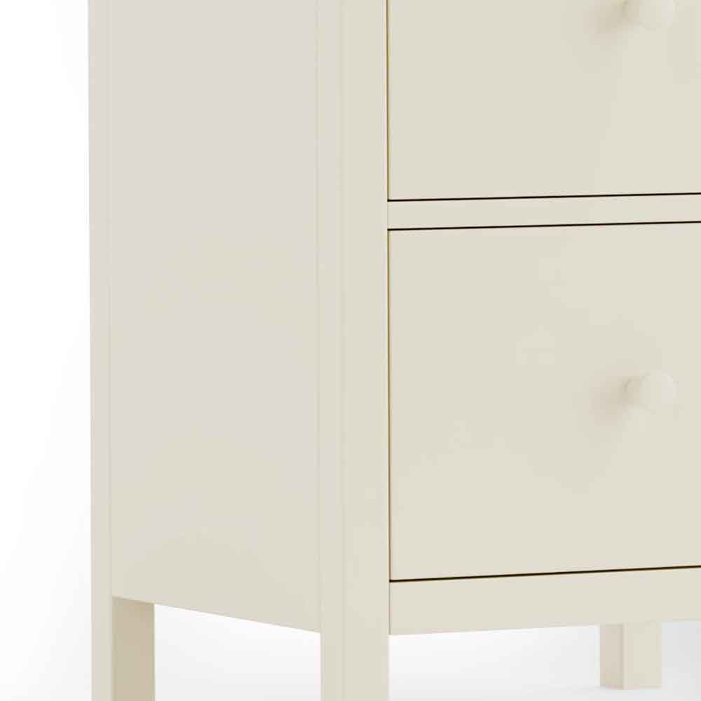 Calliope Wooden Bedside Cabinet with 2 Drawers in Ivory and Oak