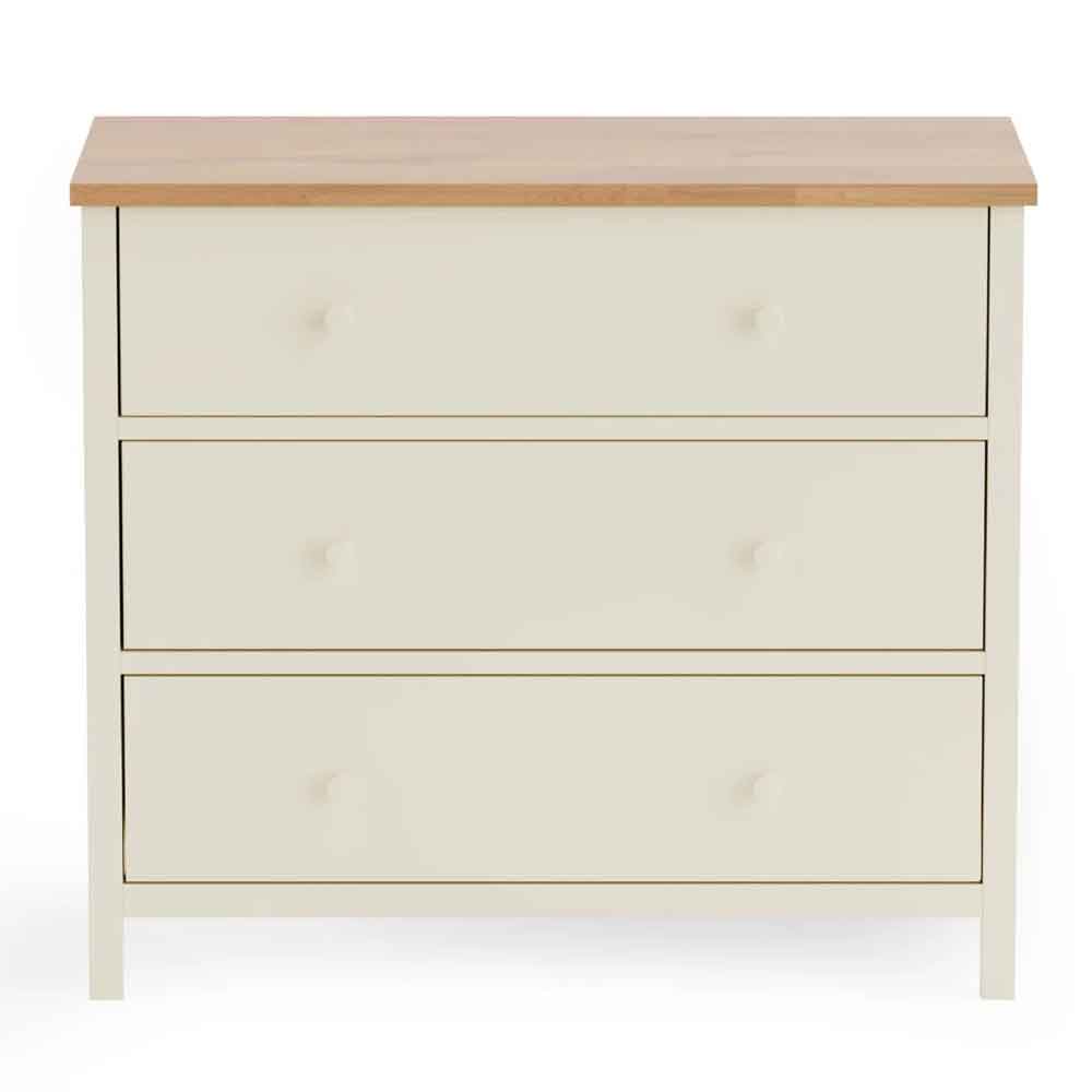 Calliope Wooden Chest of 3 Drawers in Ivory and Oak