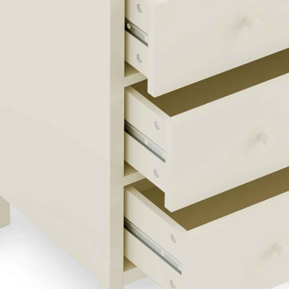 Calliope Wooden Chest of 3 Drawers in Ivory and Oak
