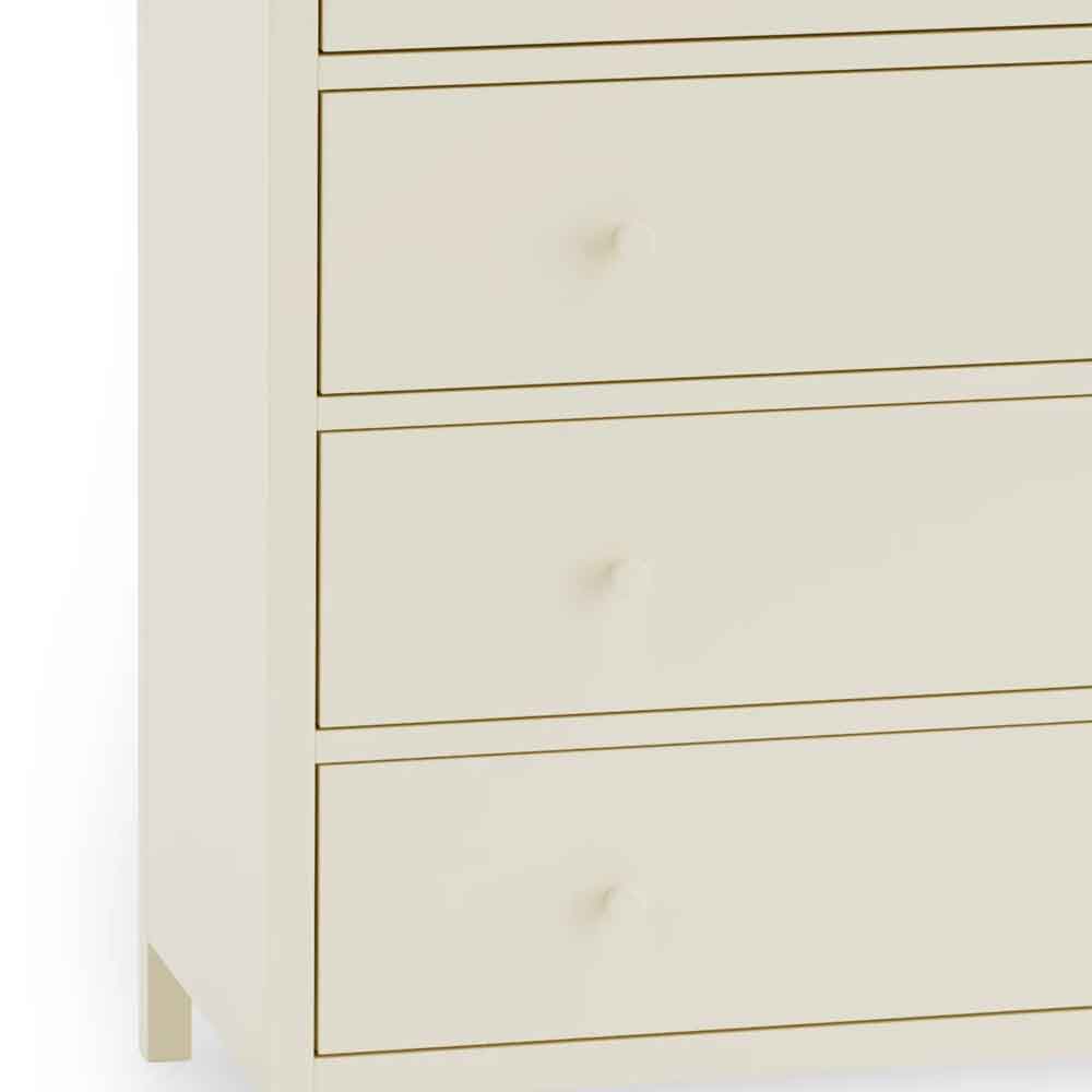 Calliope Wooden Chest of 5 Drawers in Ivory and Oak