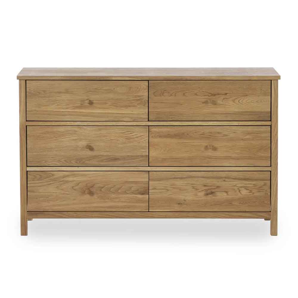Calliope Wooden Chest of 6 Drawers in Oak