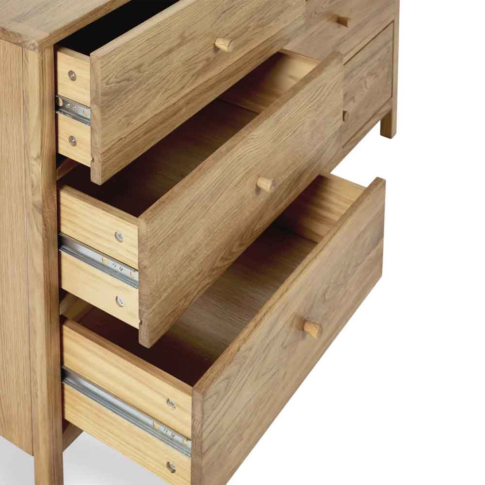 Calliope Wooden Chest of 6 Drawers in Oak