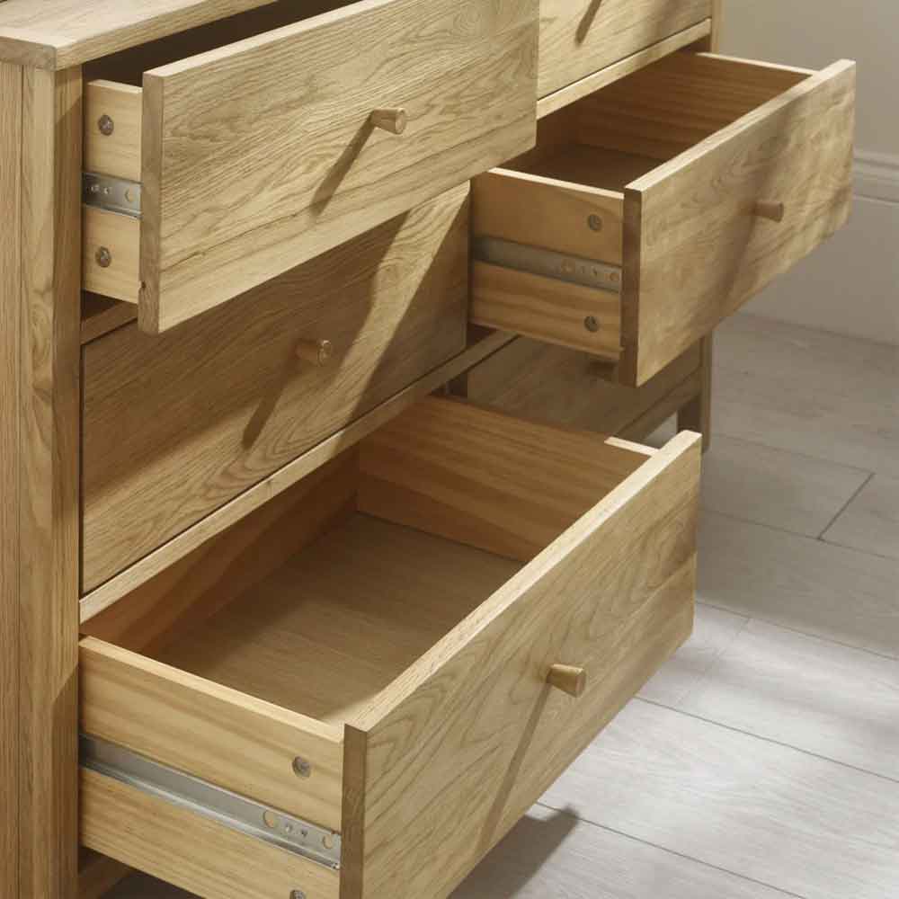 Calliope Wooden Chest of 6 Drawers in Oak