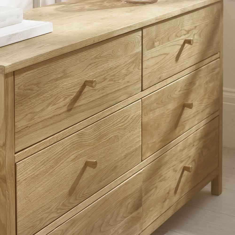 Calliope Wooden Chest of 6 Drawers in Oak