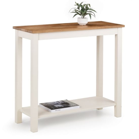 Photo of Calliope wooden console table in ivory and oak