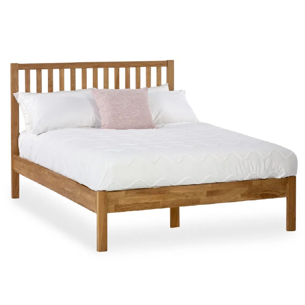 Calliope Wooden Double Bed In Oak