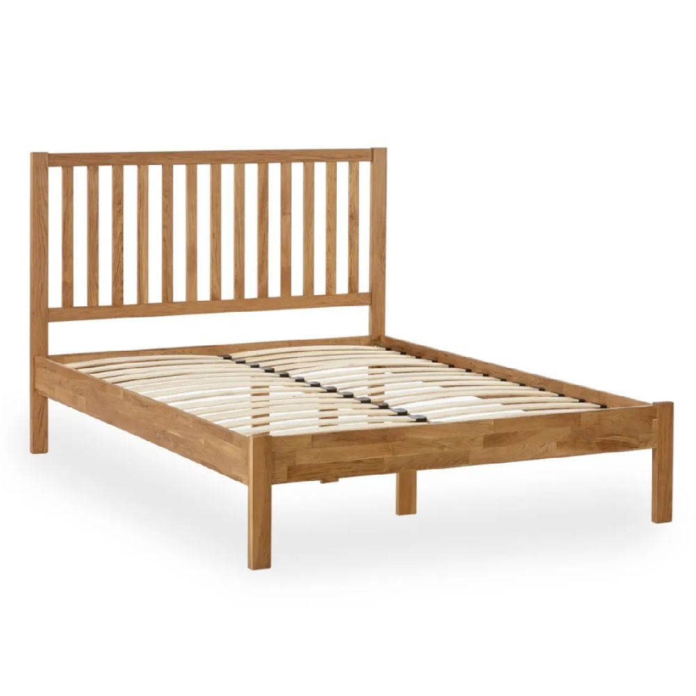 Calliope Wooden Double Bed In Oak