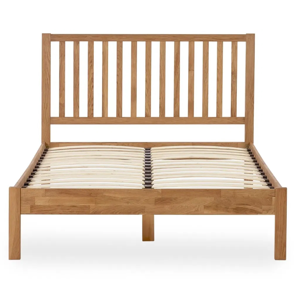 Calliope Wooden Double Bed In Oak