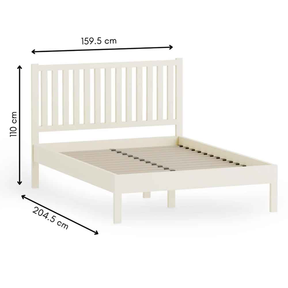 Calliope Wooden King Size Bed in Ivory and Oak