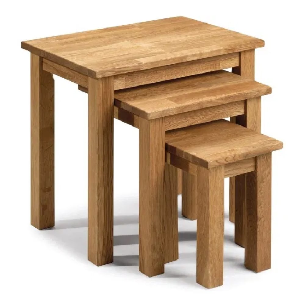 Calliope Wooden Nest of 3 Tables In Oak