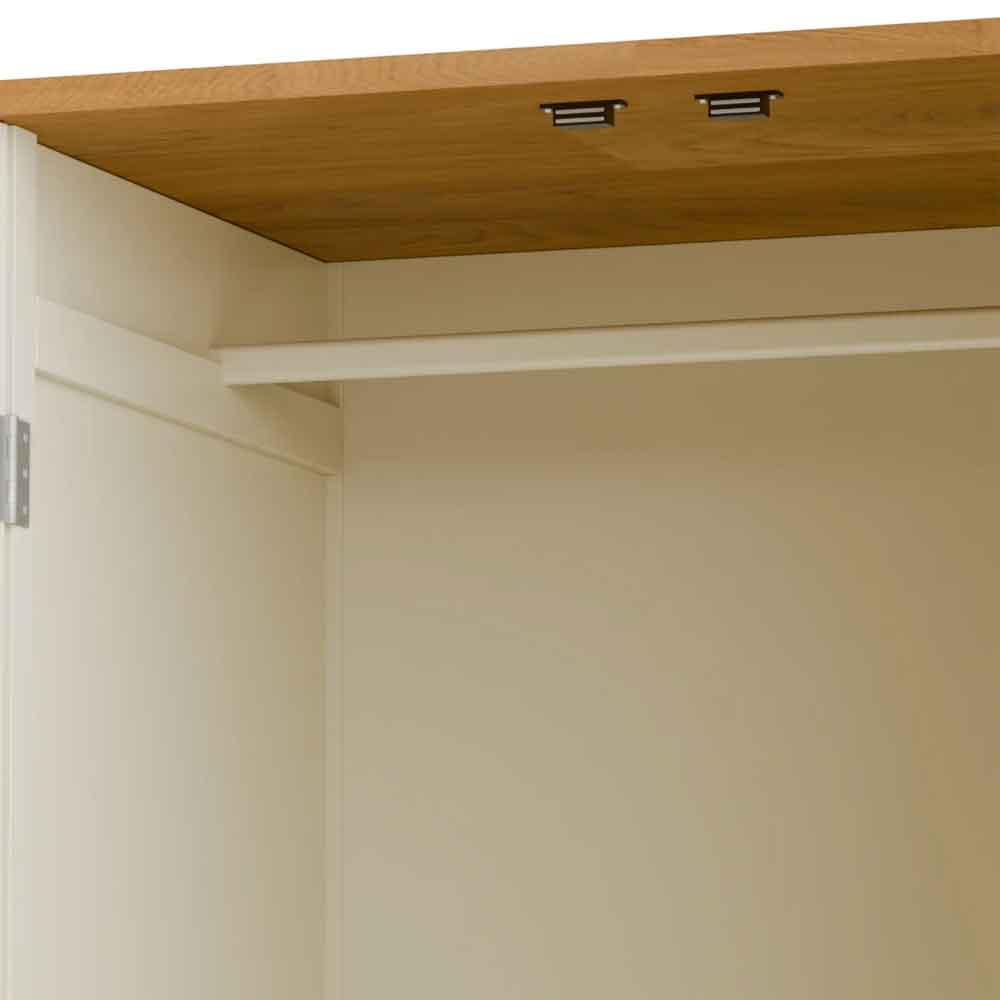 Calliope Wooden Wardrobe with 2 Doors in Ivory and Oak