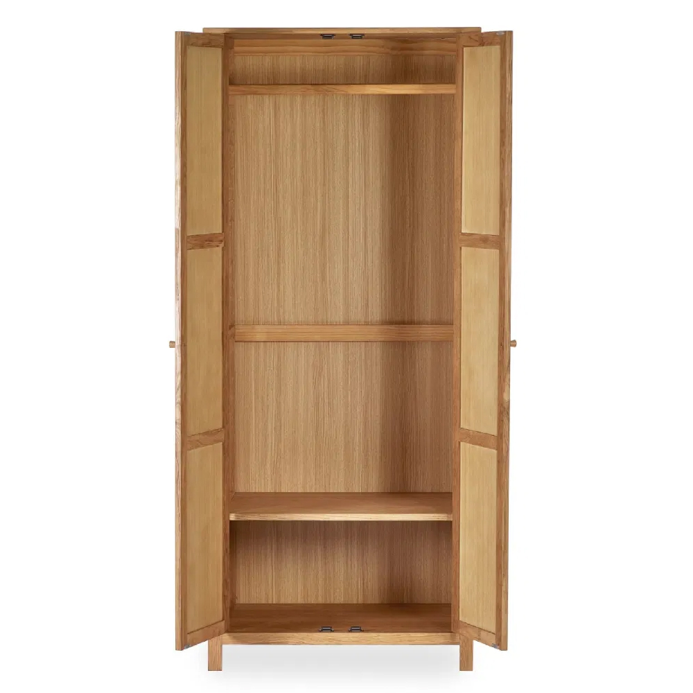 Calliope Wooden Wardrobe With 2 Doors In Oak