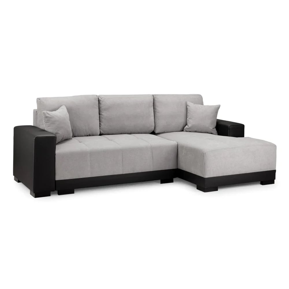Read more about Callison velvet right hand corner sofa bed in black and grey