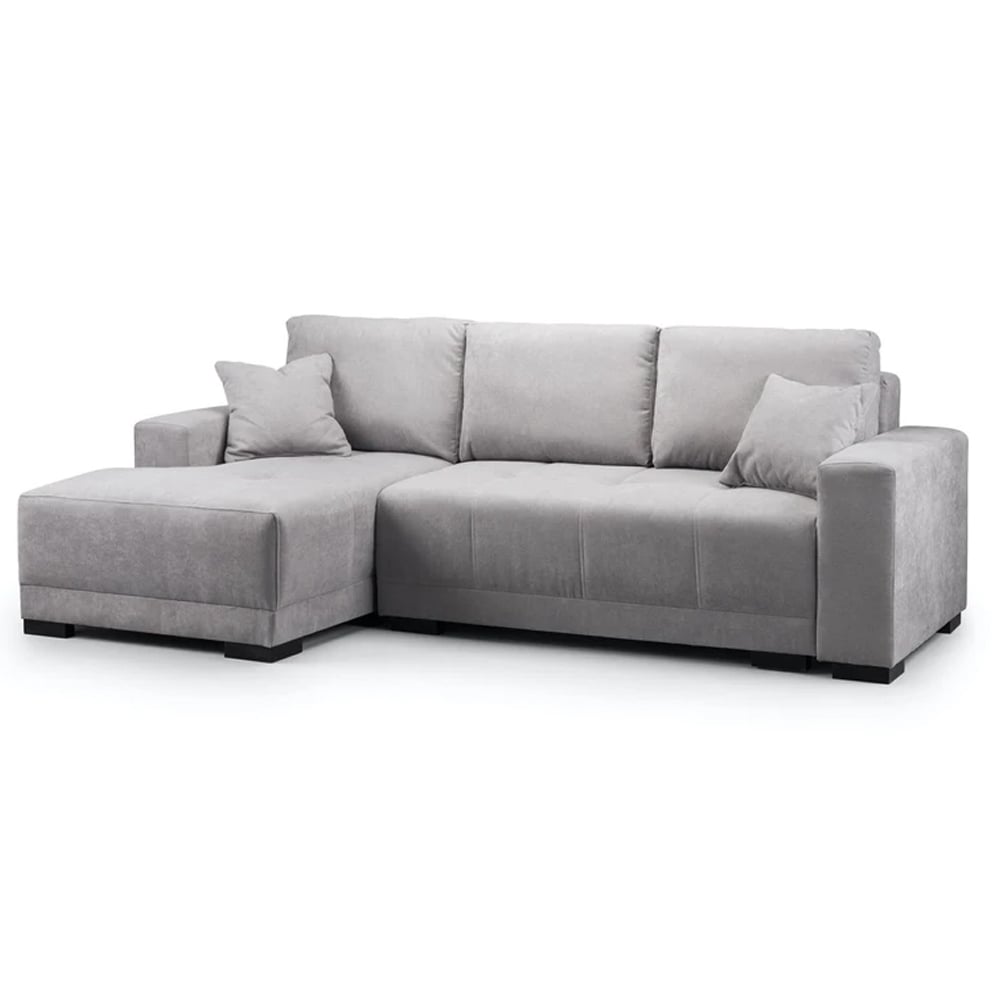 Read more about Callison velvet left hand corner sofa bed in grey