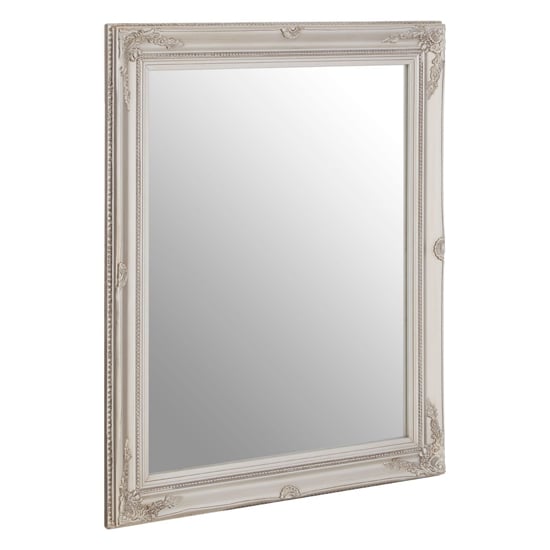 Product photograph of Calotas Rectangular Wall Bedroom Mirror In Silver Frame from Furniture in Fashion