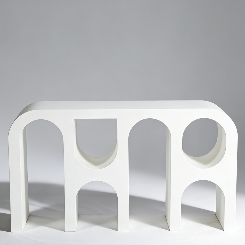 Calrune Wooden Console Table in White