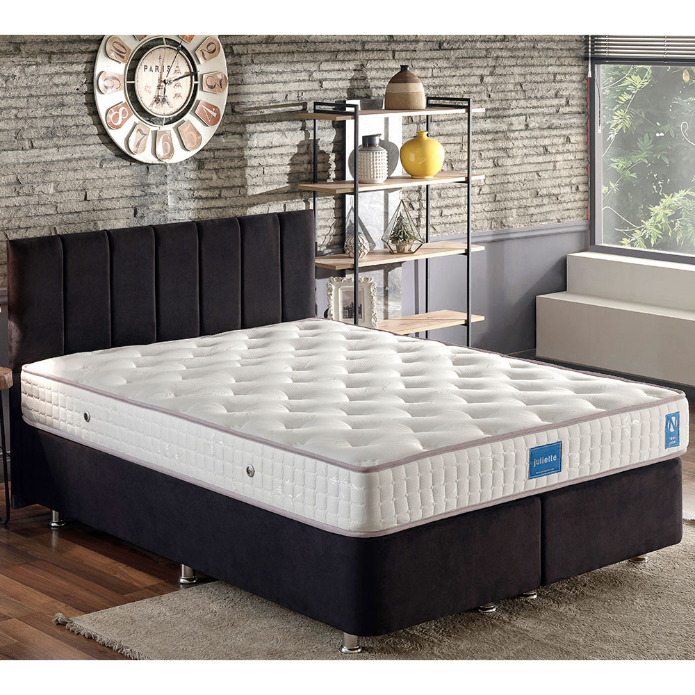 Caltrex Fabric Ottoman Storage King Size Bed with Headboard in Black