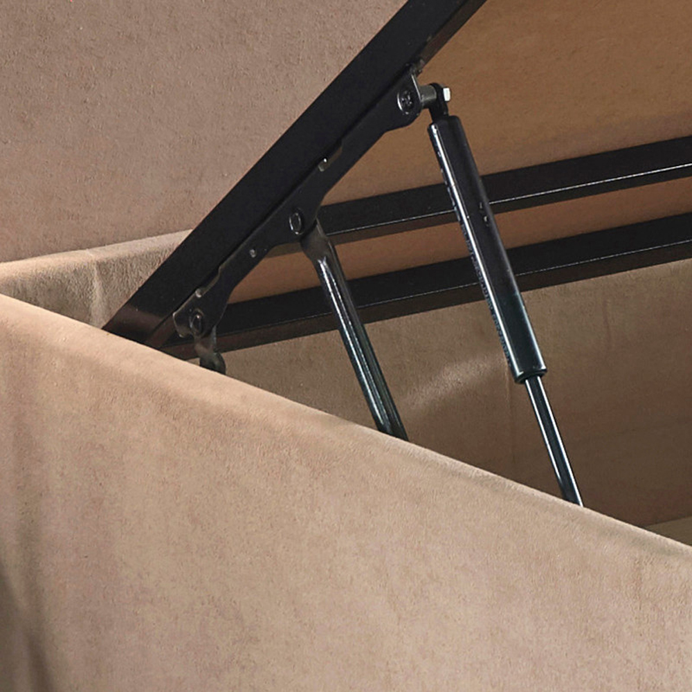 Caltrex Fabric Ottoman Storage Single Bed in Light Brown