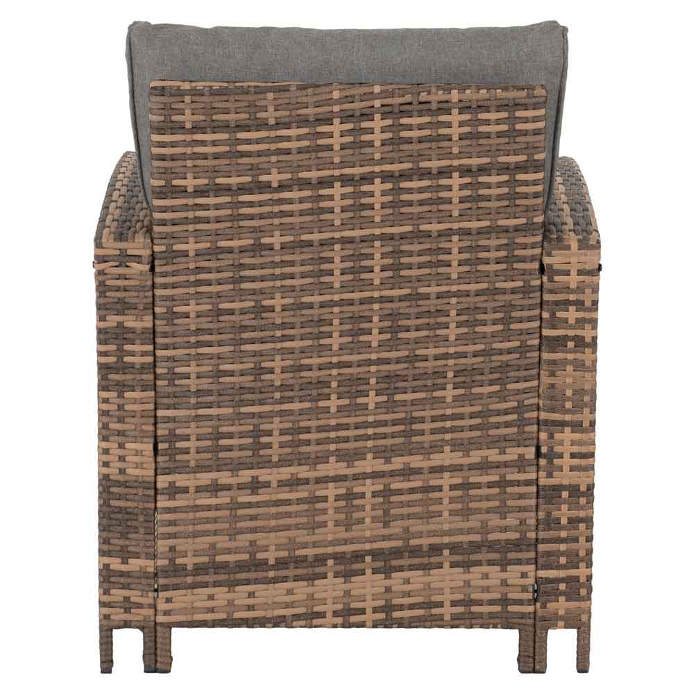Calvero Rattan Corner Outdoor Lounge Set In Brown And Grey