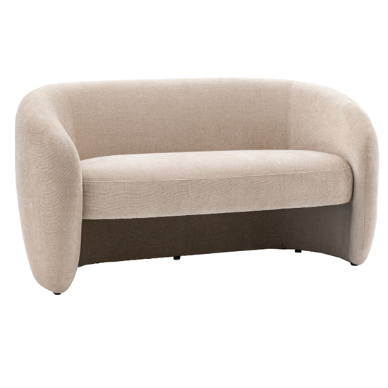 Calvi Fabric 2 Seater Sofa In Cream