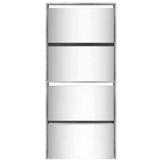 Calvi Shoe Storage Cabinet 4 Mirror Layers In Concrete Effect