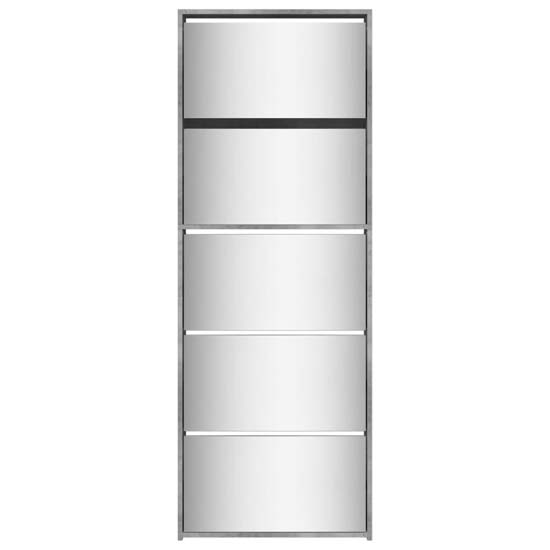 Calvi Shoe Storage Cabinet 5 Mirror Layers In Concrete Effect