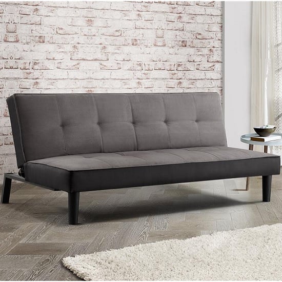 Calvin Modern Fabric Sofa Bed In Grey Velvet