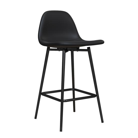 Crewe Faux Leather Upholstered Counter Stool In Black_2